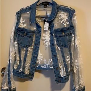 Gracia Denim and Lace Jacket (NWT)